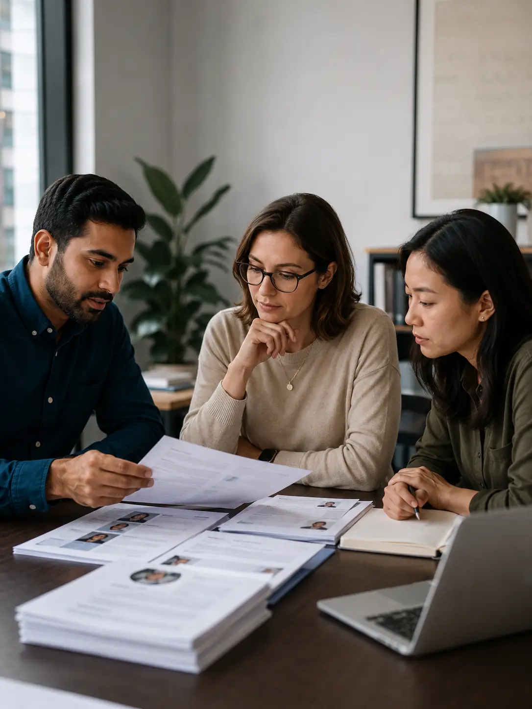 Hiring managers reviewing a vetted shortlist together